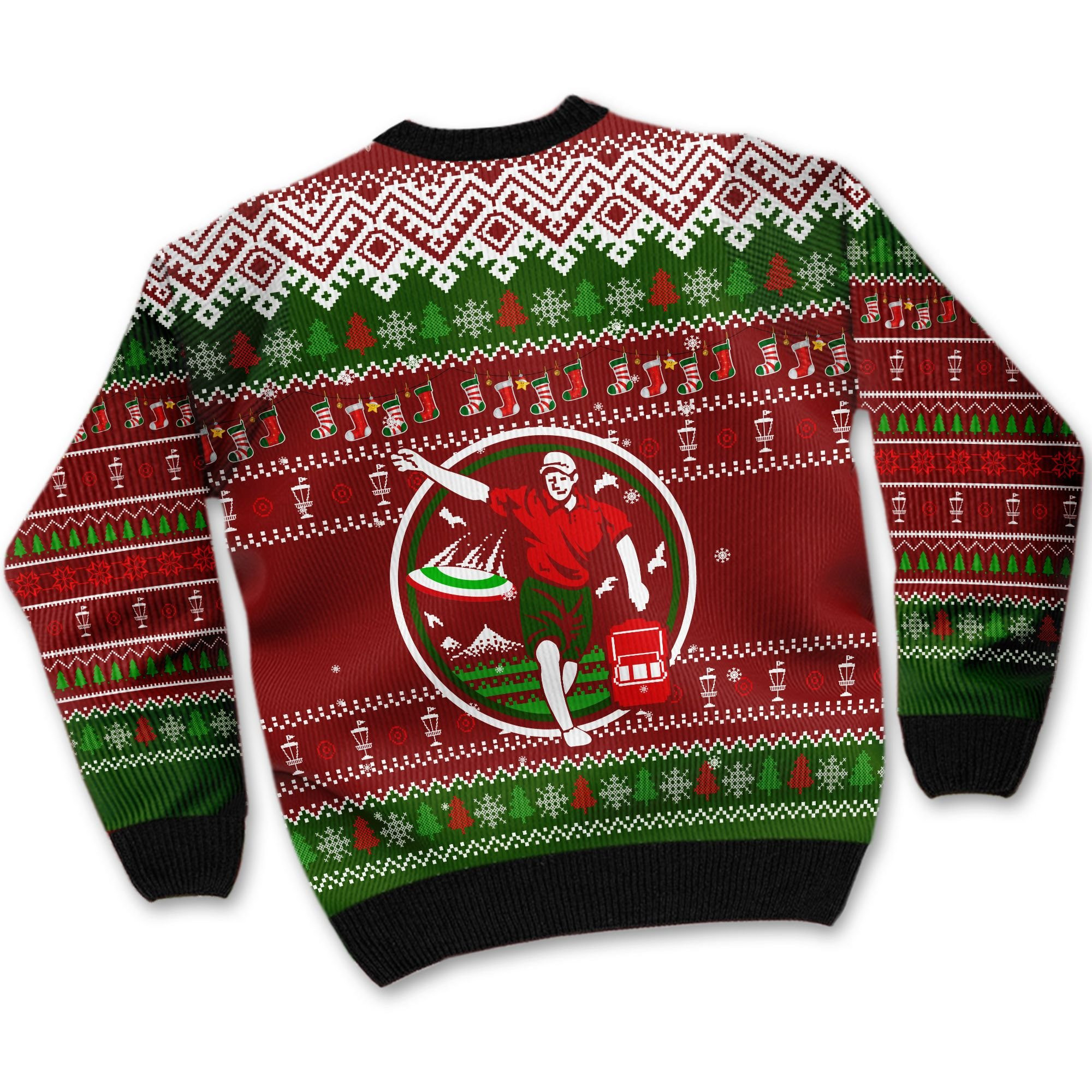 Disc Golf Image Noel Pattern For Frisbee Golfers Sport Lovers Unique Gifts Ugly Christmas Sweater Adult 3D Funny Matching for family - Image 3