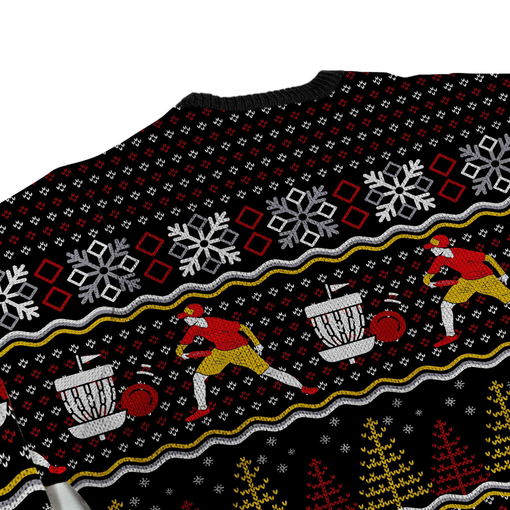 Disc Golf With Christmas Patterns For Disc Golfers And Sport Lovers Ugly Christmas Sweater Adult 3D Funny Matching for family - Image 5
