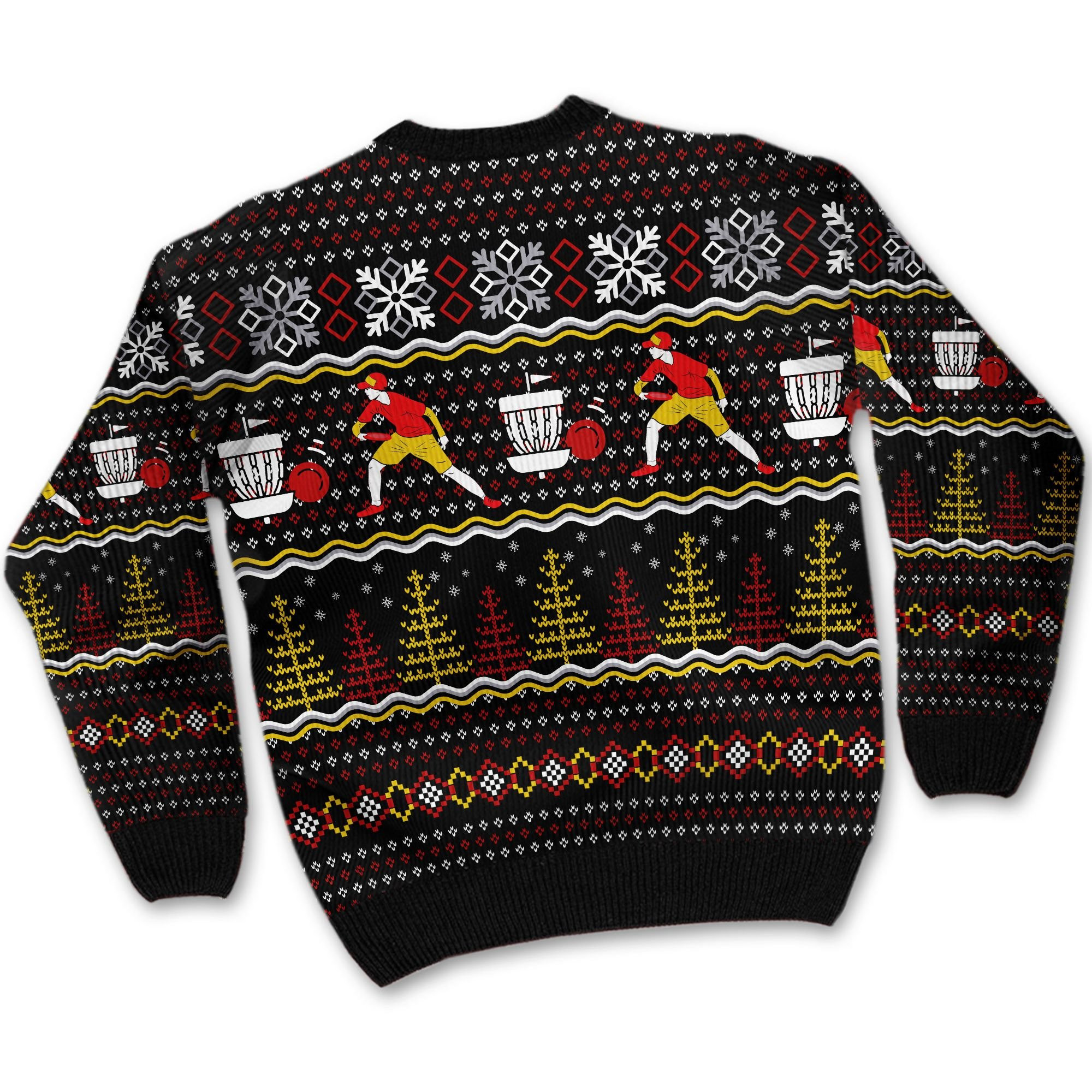 Disc Golf With Christmas Patterns For Disc Golfers And Sport Lovers Ugly Christmas Sweater Adult 3D Funny Matching for family - Image 3