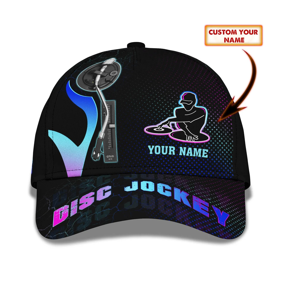 Disc Jockey Neon Light Baseball Cap DJ Classic Cap Trucker Hats Custom Hats Gifts For Men & Women