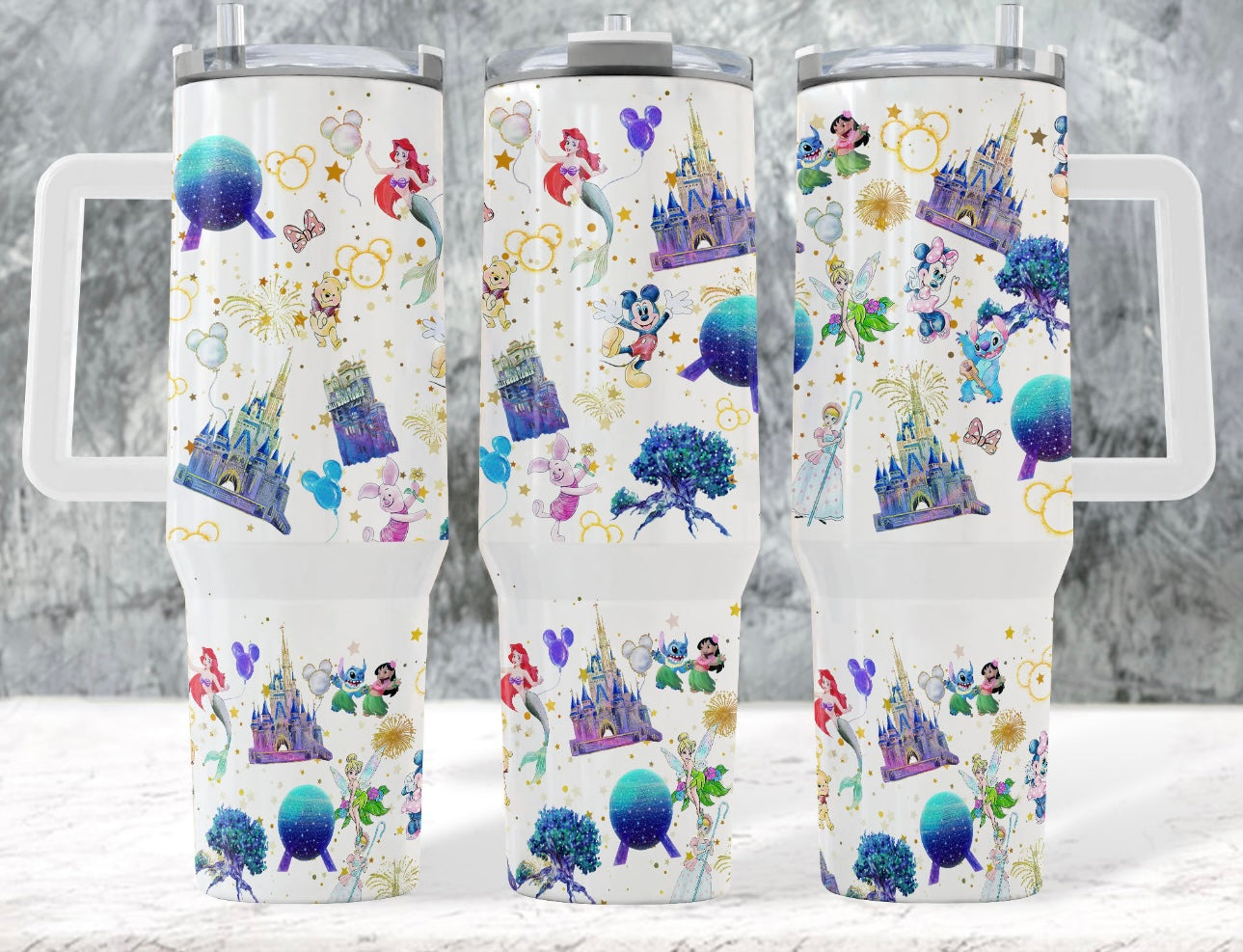 Disney Character With Castle Cartoon Custom Stanley Cup 40 oz 30 oz Tumbler With HandleTVC2301750