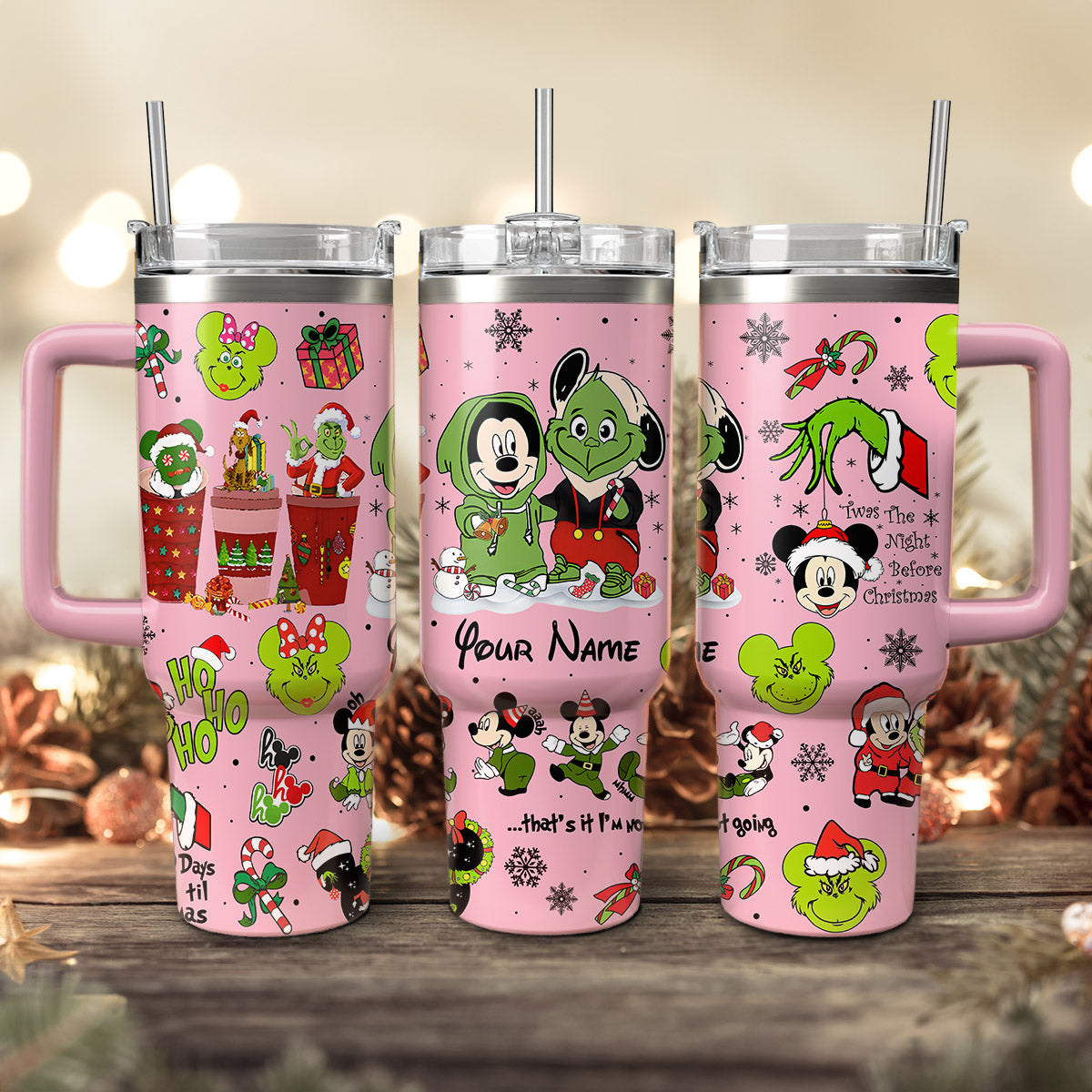 Disney Characters Cartoon Christmas Custom Stanley Cup 40 oz 30 oz Tumbler With HandleTVC2301421