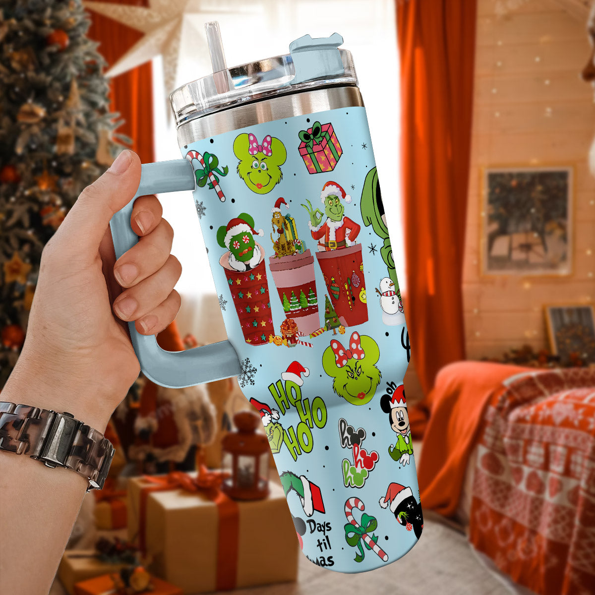 Disney Characters Cartoon Christmas Custom Stanley Cup 40 oz 30 oz Tumbler With HandleTVC2301421