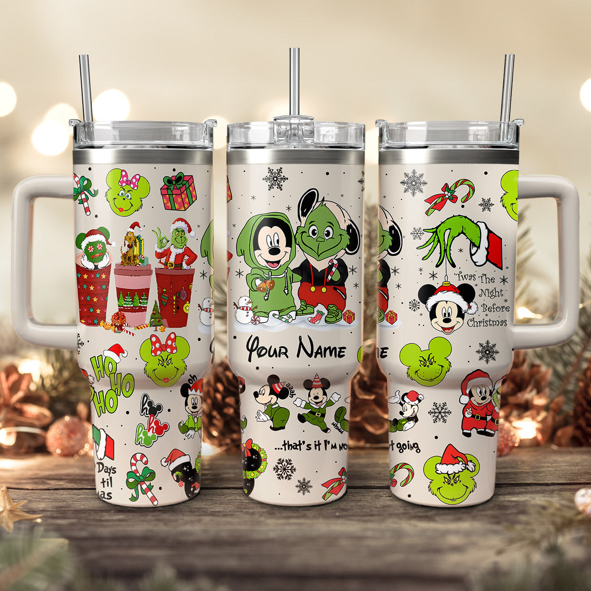 Disney Characters Cartoon Christmas Custom Stanley Cup 40 oz 30 oz Tumbler With HandleTVC2301421