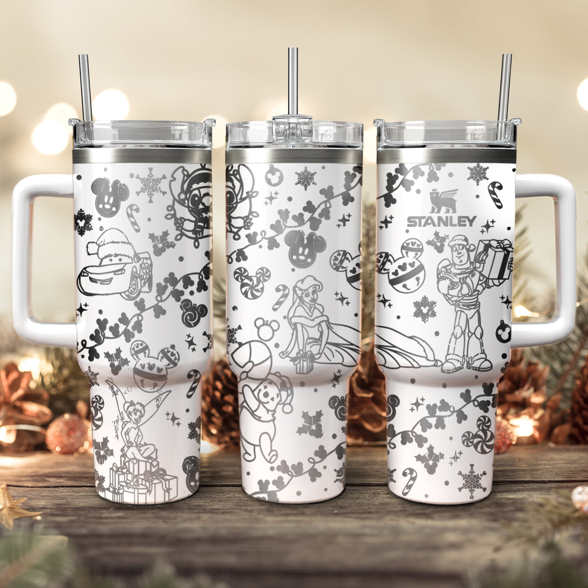 Disney Characters Cartoon Christmas Custom Stanley Cup 40 oz 30 oz Tumbler With HandleTVC2301427