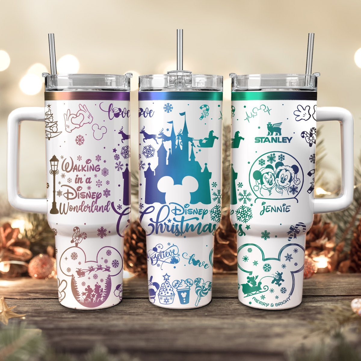 Disney Characters Cartoon Christmas Custom Stanley Cup 40 oz 30 oz Tumbler With HandleTVC2301429
