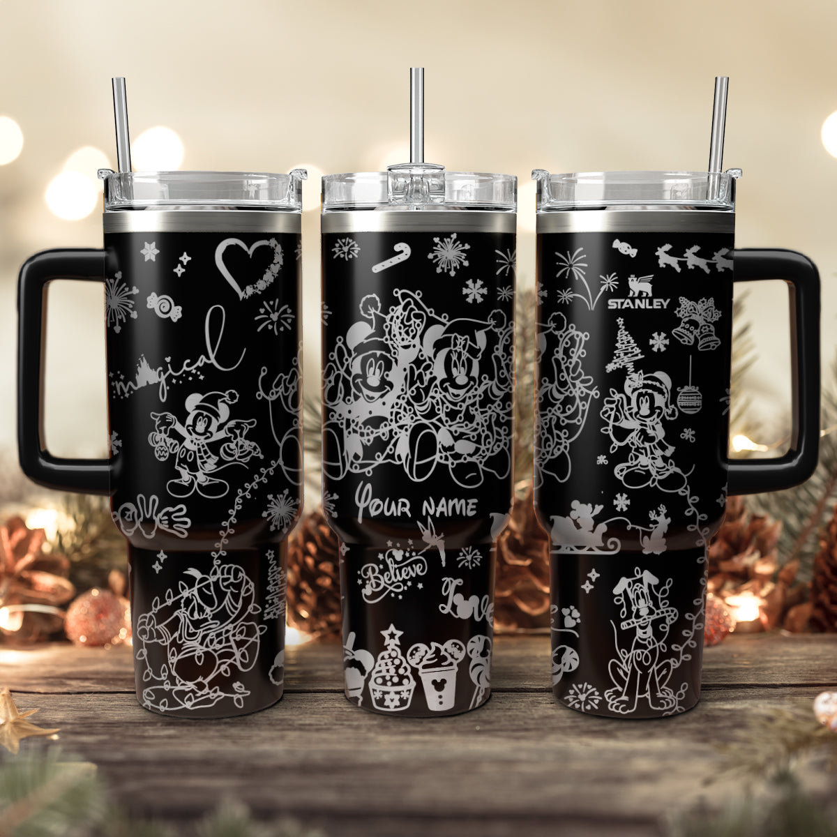 Disney Characters Cartoon Christmas Custom Stanley Cup 40 oz 30 oz Tumbler With HandleTVC2301429