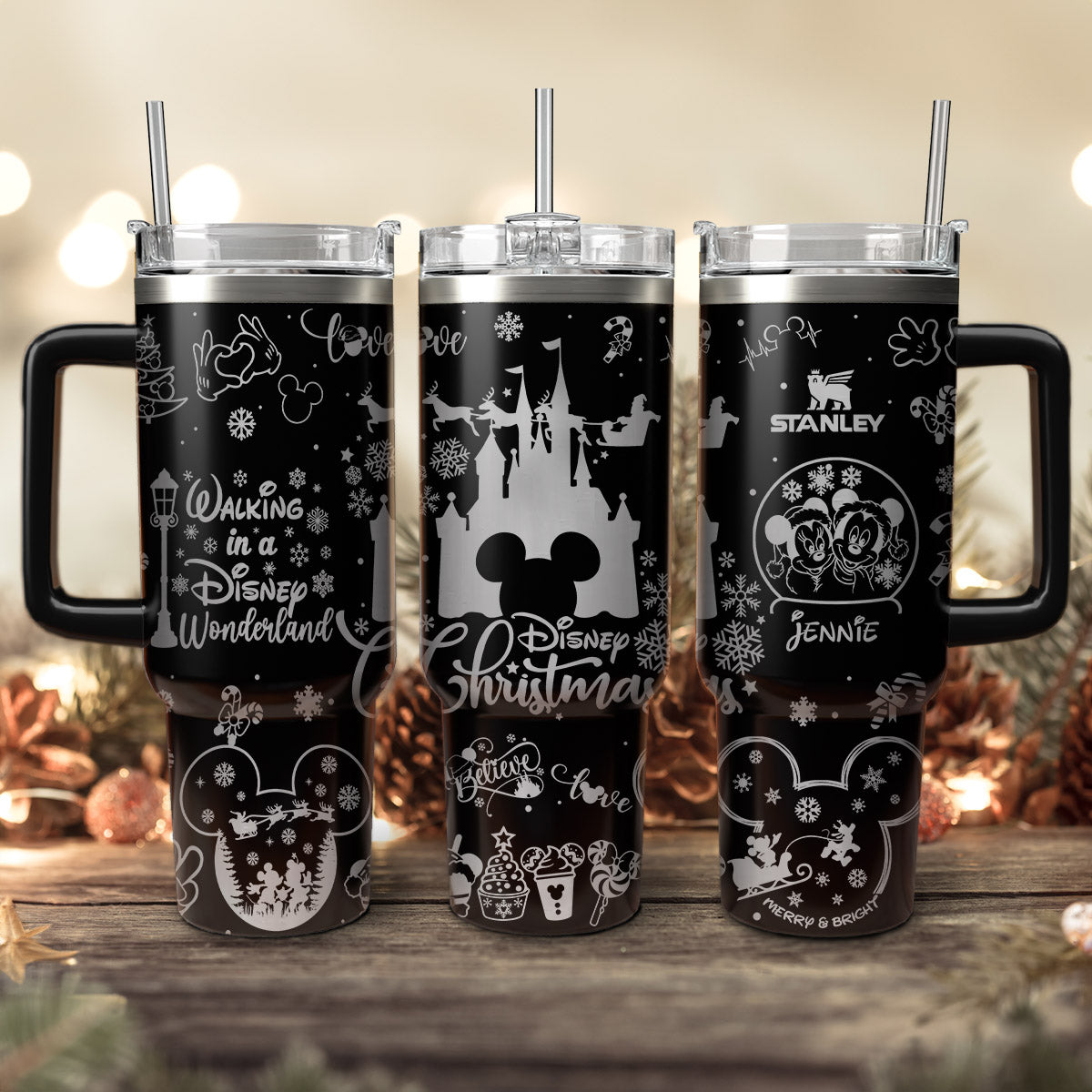 Disney Characters Cartoon Christmas Custom Stanley Cup 40 oz 30 oz Tumbler With HandleTVC2301429