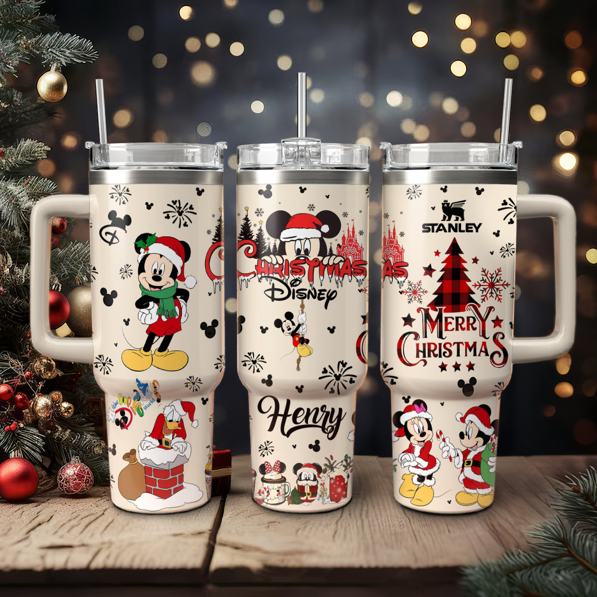 Disney Characters Cartoon Christmas Custom Stanley Cup 40 oz 30 oz Tumbler With HandleTVC2301429