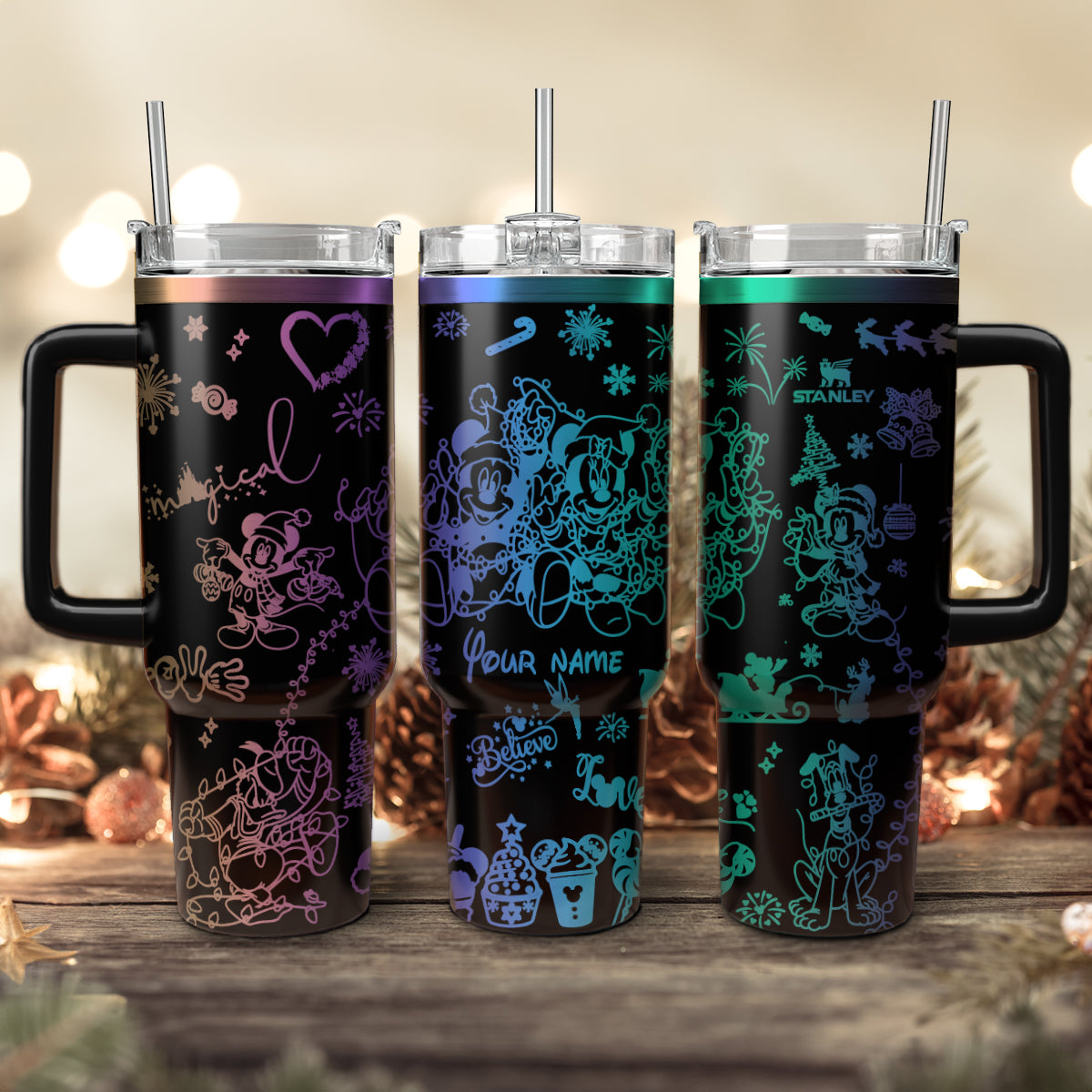 Disney Characters Cartoon Christmas Custom Stanley Cup 40 oz 30 oz Tumbler With HandleTVC2301429