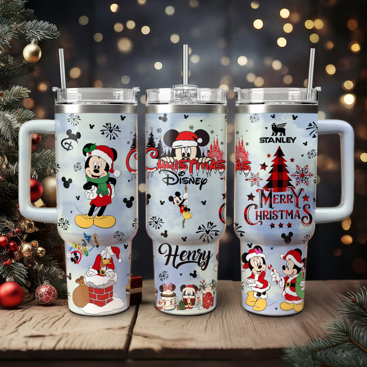 Disney Characters Cartoon Christmas Custom Stanley Cup 40 oz 30 oz Tumbler With HandleTVC2301429