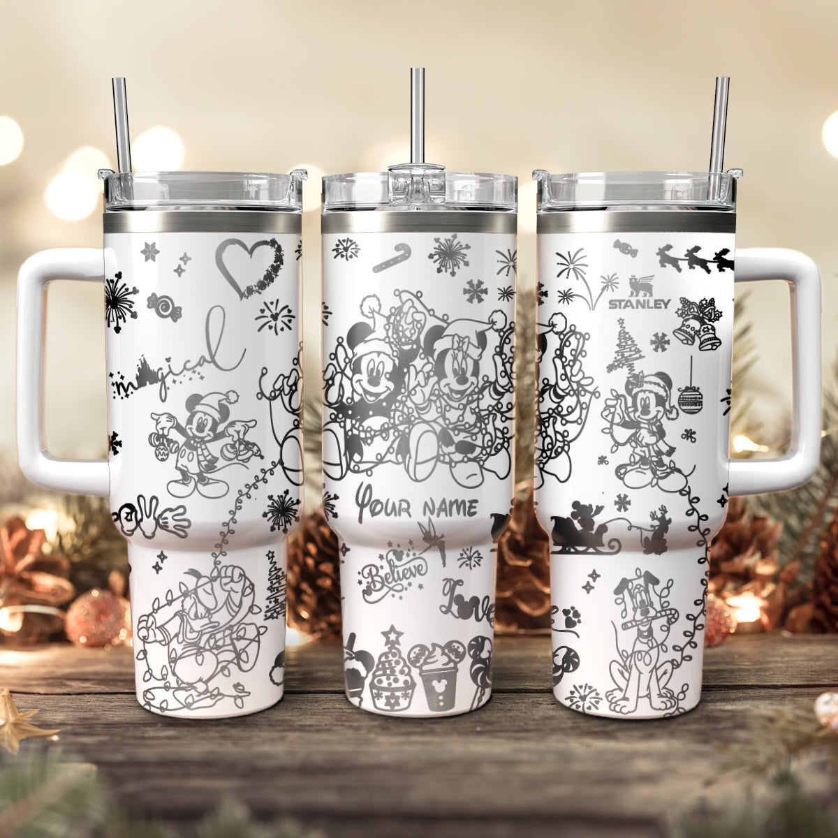 Disney Characters Cartoon Christmas Custom Stanley Cup 40 oz 30 oz Tumbler With HandleTVC2301430