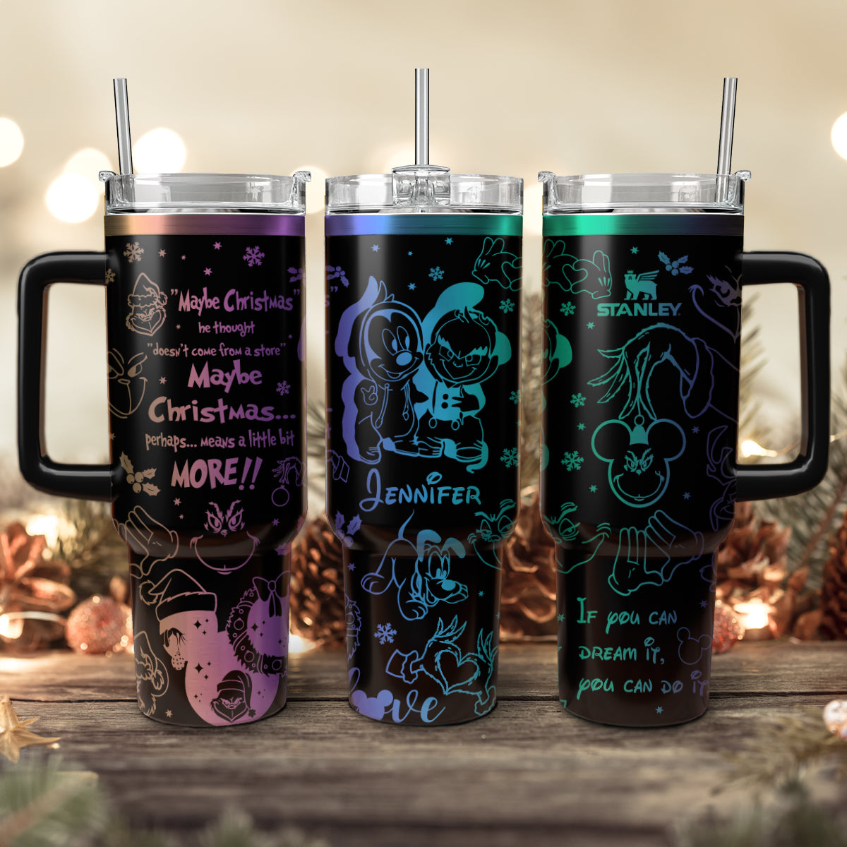 Disney Characters Cartoon Christmas Custom Stanley Cup 40 oz 30 oz Tumbler With HandleTVC2301431