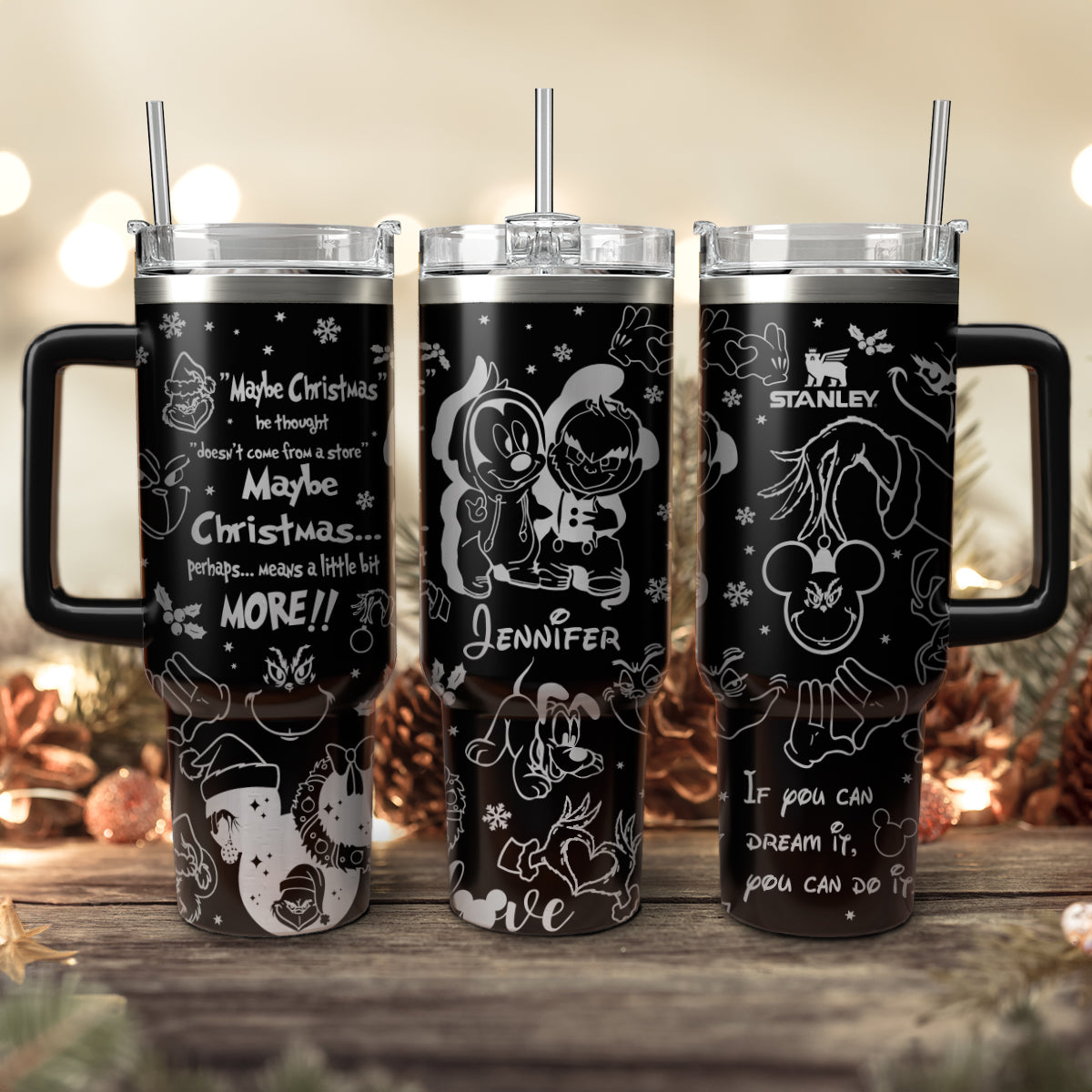 Disney Characters Cartoon Christmas Custom Stanley Cup 40 oz 30 oz Tumbler With HandleTVC2301431
