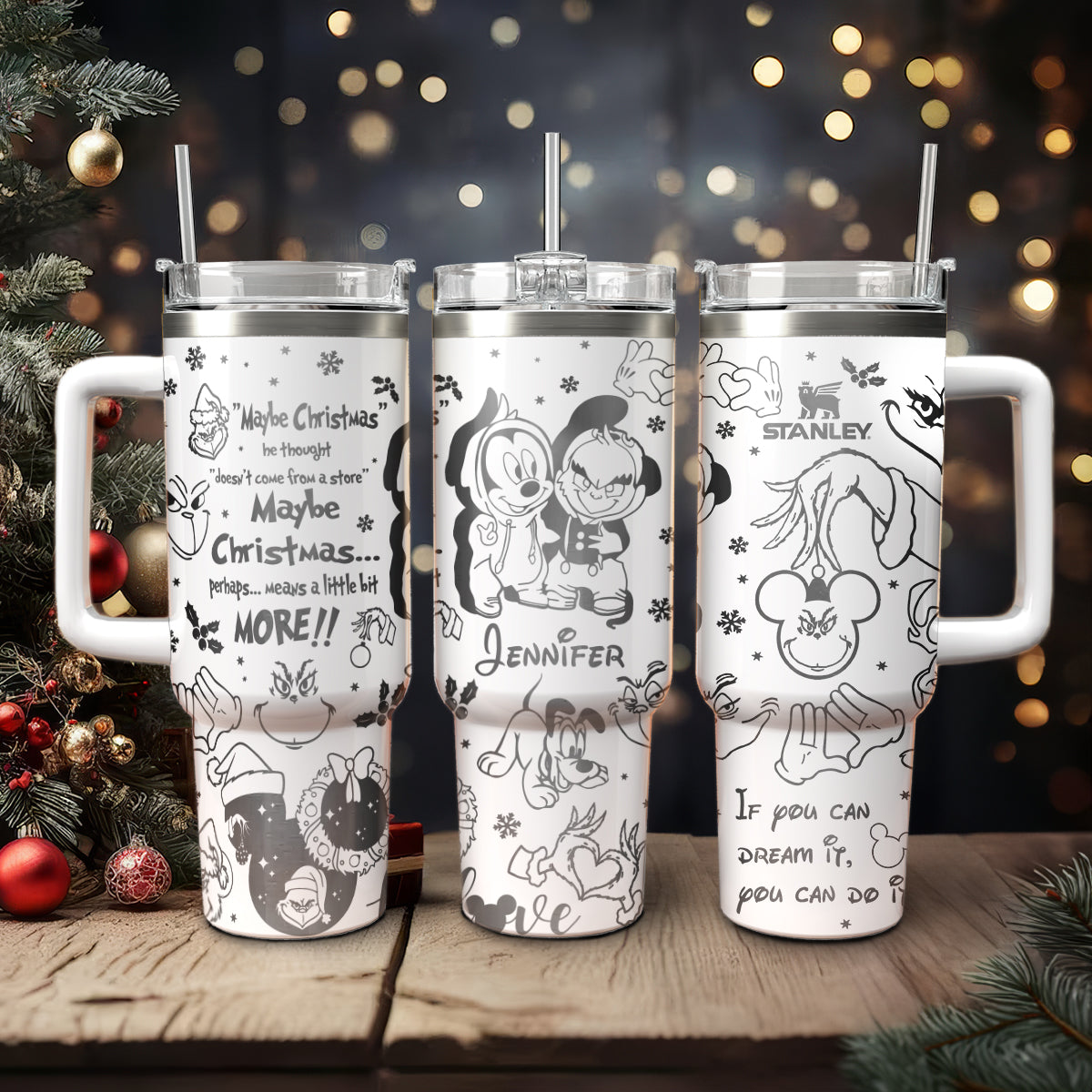 Disney Characters Cartoon Christmas Custom Stanley Cup 40 oz 30 oz Tumbler With HandleTVC2301431