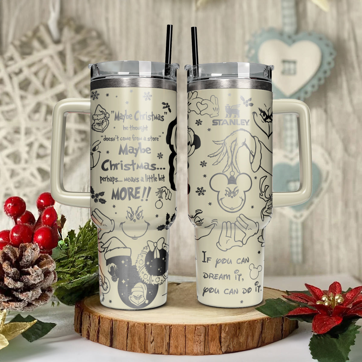 Disney Characters Cartoon Christmas Custom Stanley Cup 40 oz 30 oz Tumbler With HandleTVC2301431