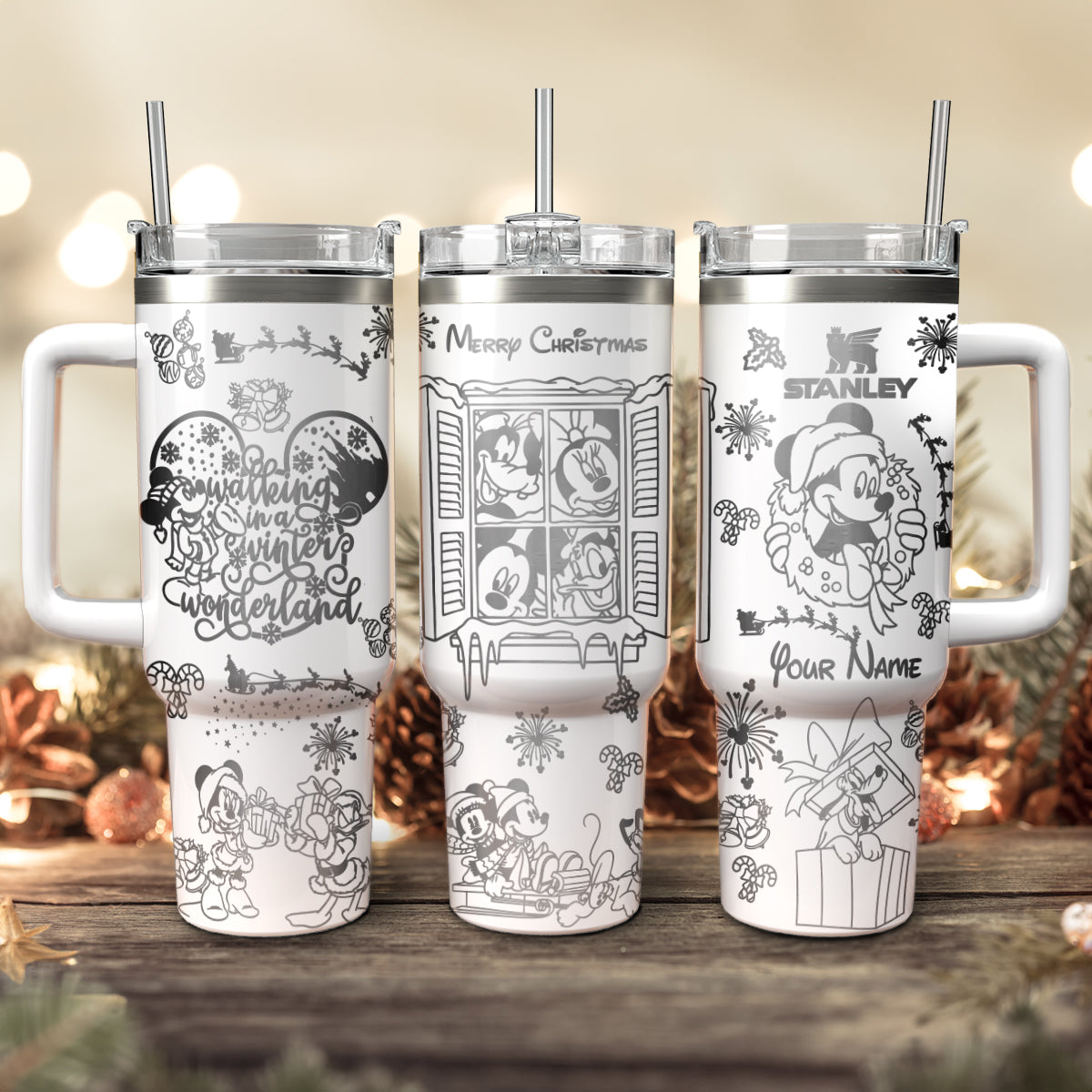 Disney Characters Cartoon Christmas Custom Stanley Cup 40 oz 30 oz Tumbler With HandleTVC2301431
