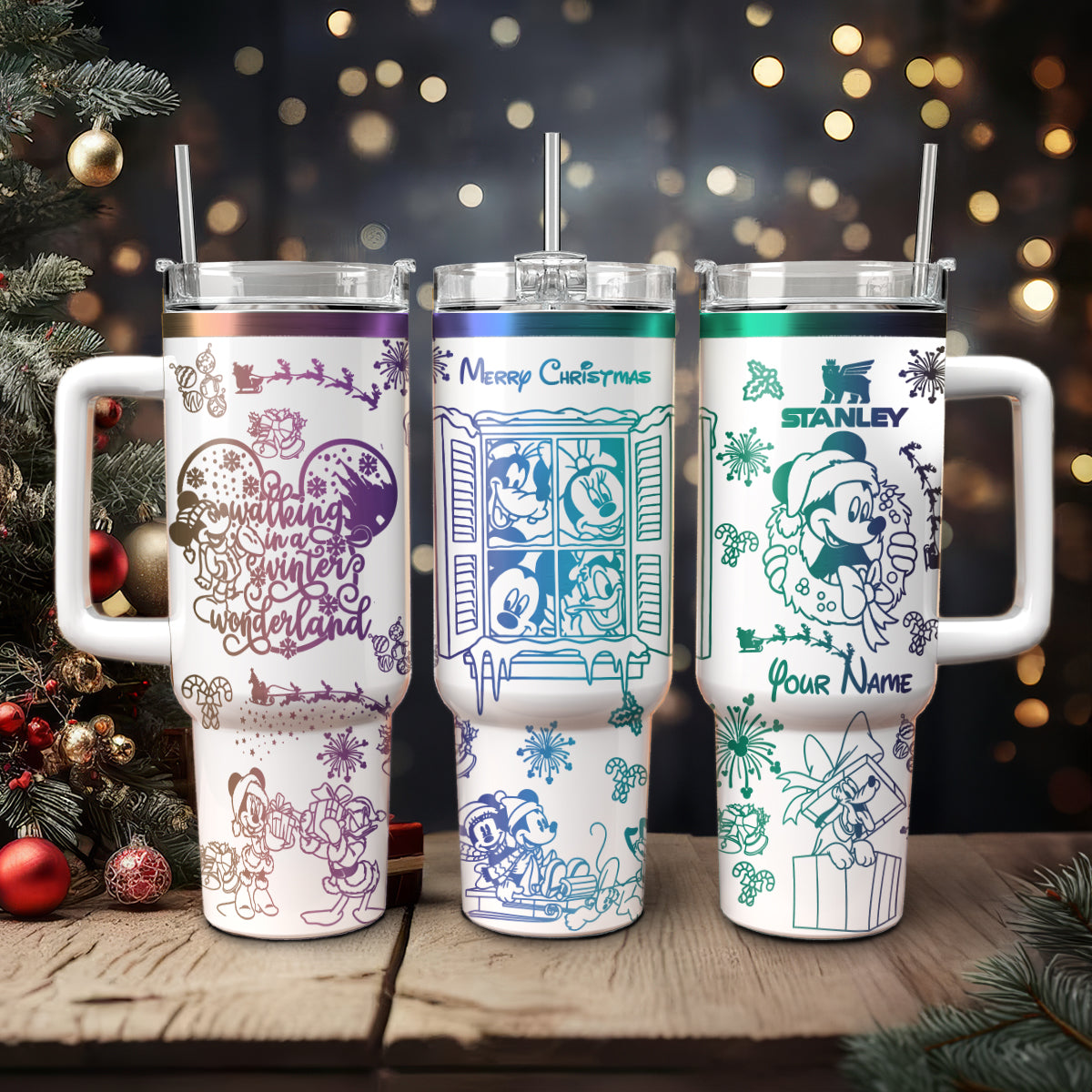 Disney Characters Cartoon Christmas Custom Stanley Cup 40 oz 30 oz Tumbler With HandleTVC2301431