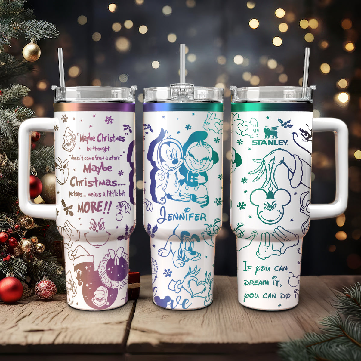Disney Characters Cartoon Christmas Custom Stanley Cup 40 oz 30 oz Tumbler With HandleTVC2301431