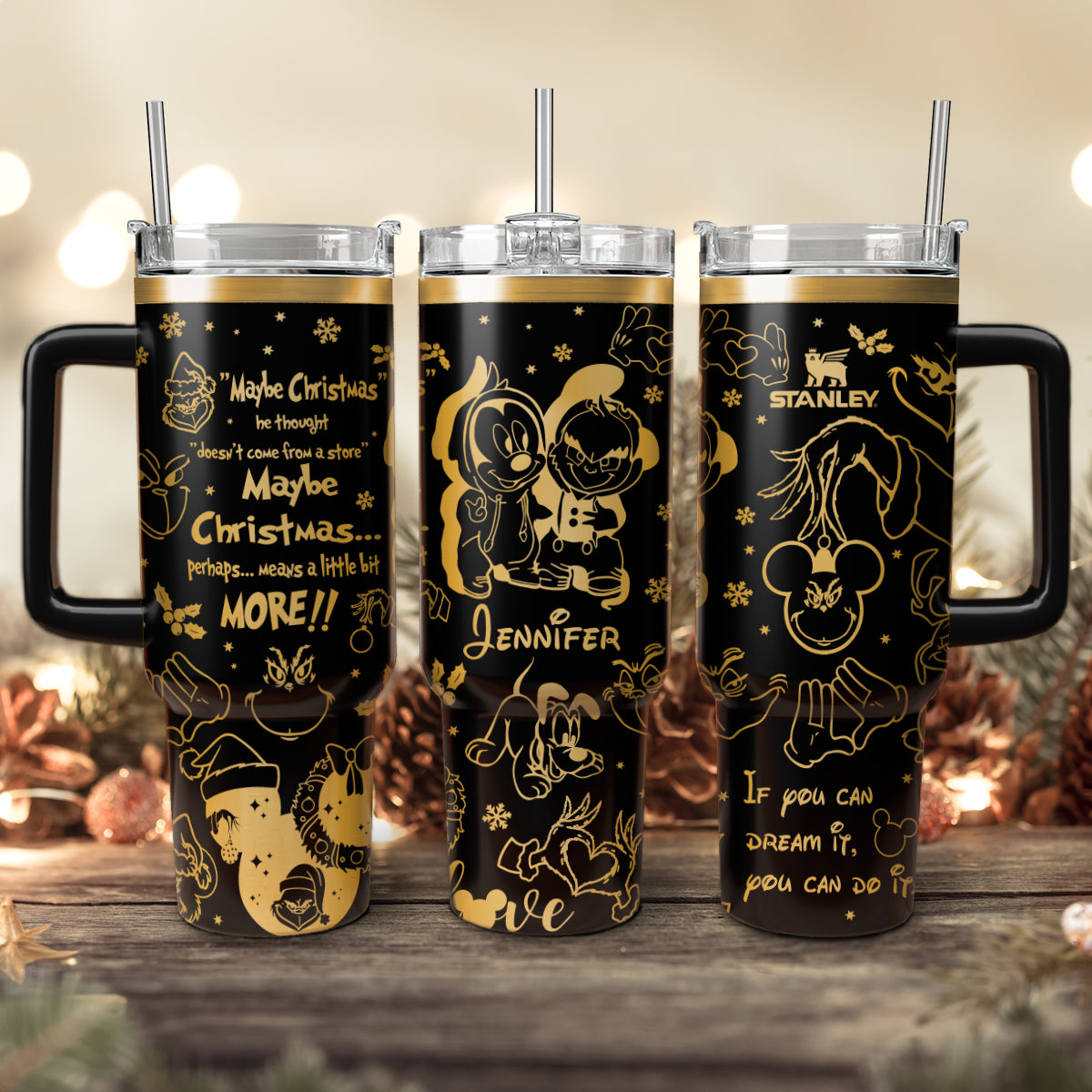 Disney Characters Cartoon Christmas Custom Stanley Cup 40 oz 30 oz Tumbler With HandleTVC2301431