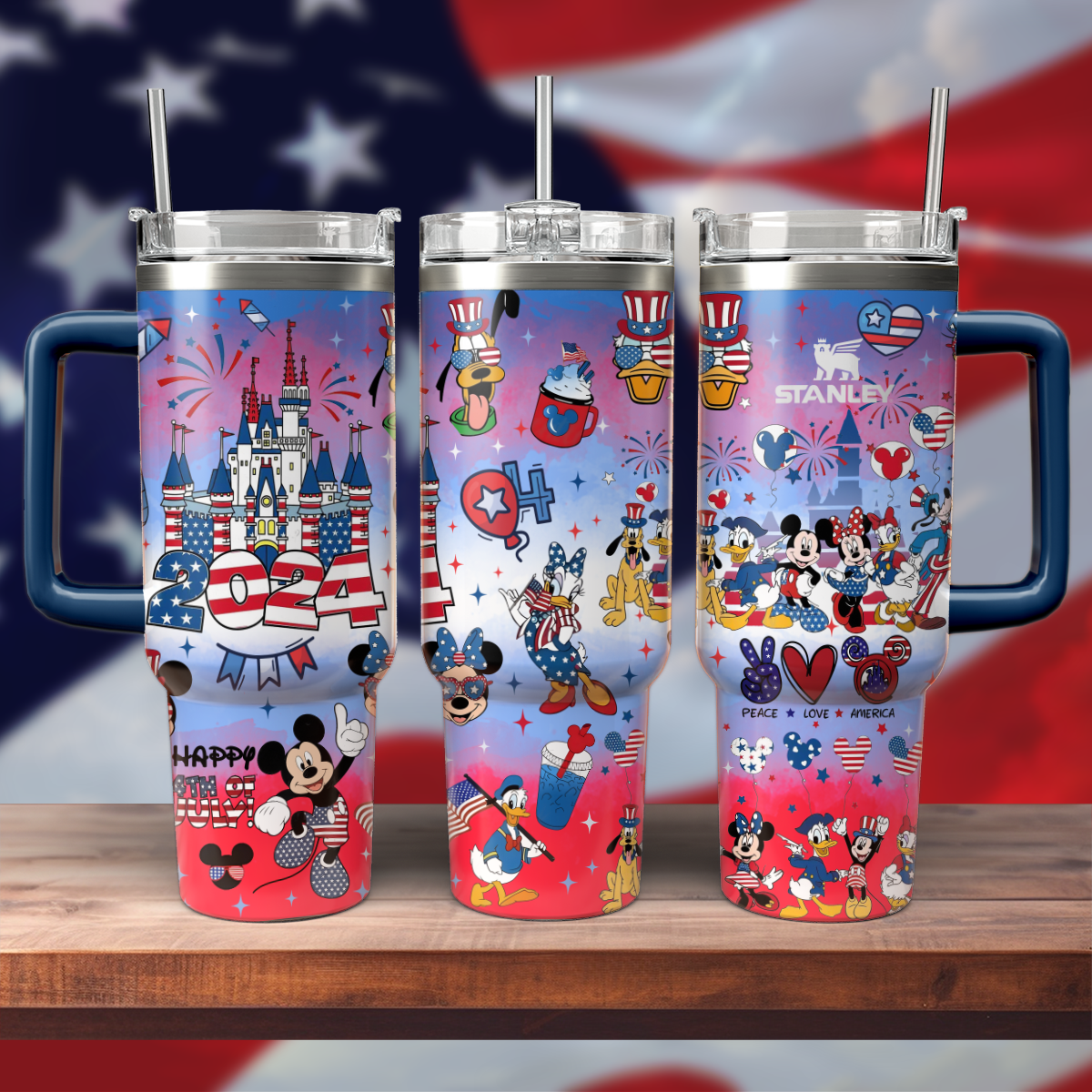 Disney Characters Cartoon Custom Stanley Cup 40 oz 30 oz Tumbler With HandleTVC2301803