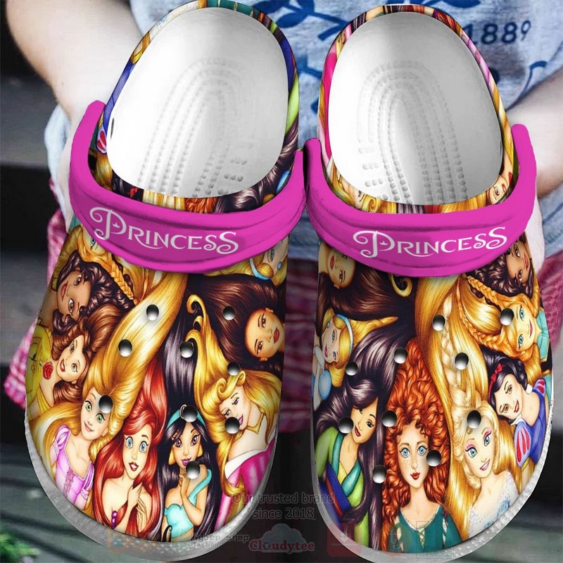 Disney Princess Character Cartoon Crocs Crocband Clogs Shoes Comfortable For Men Women and Kids