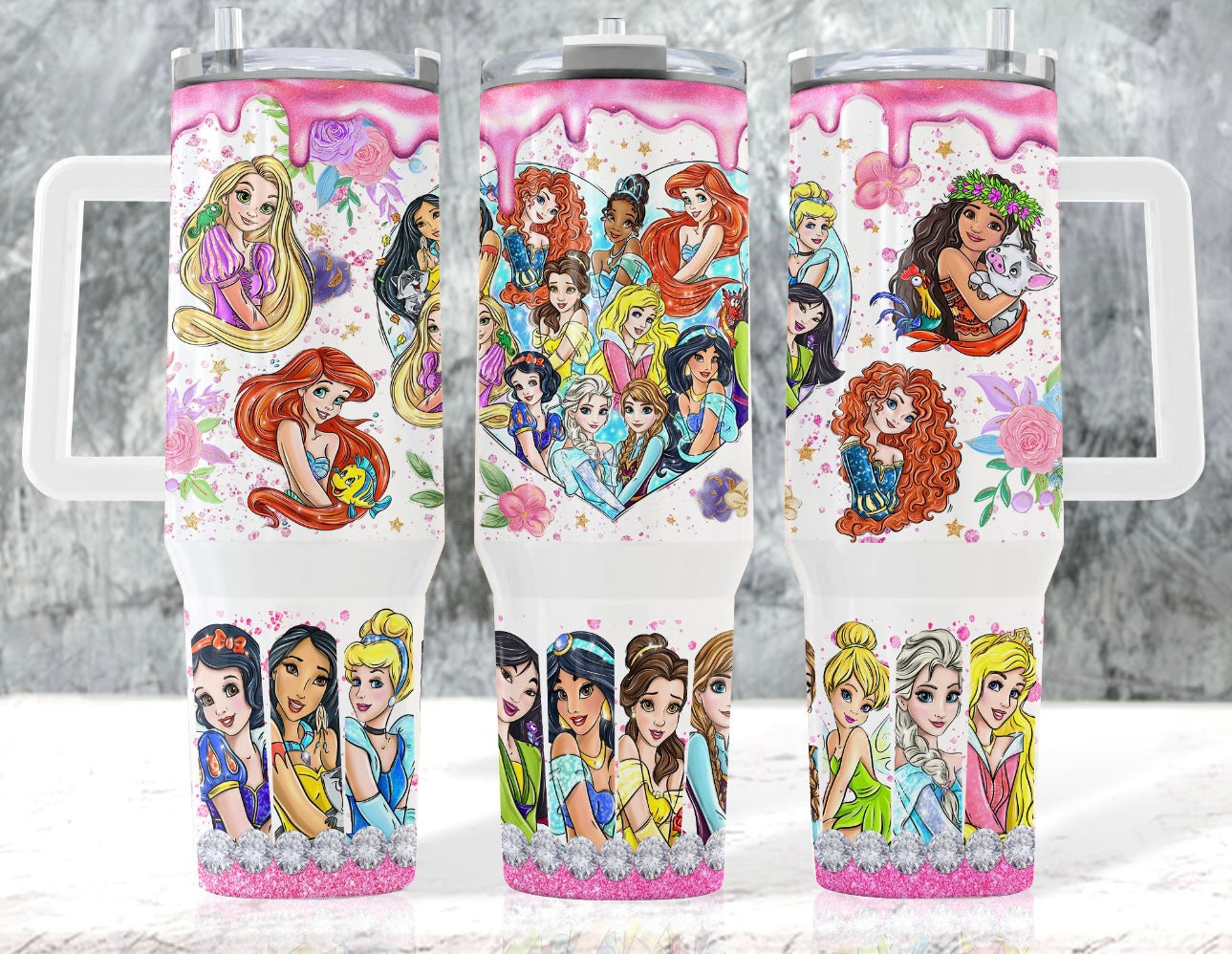 Disney Princesses Cartoon Custom Stanley Cup 40 oz 30 oz Tumbler With HandleTVC2301750
