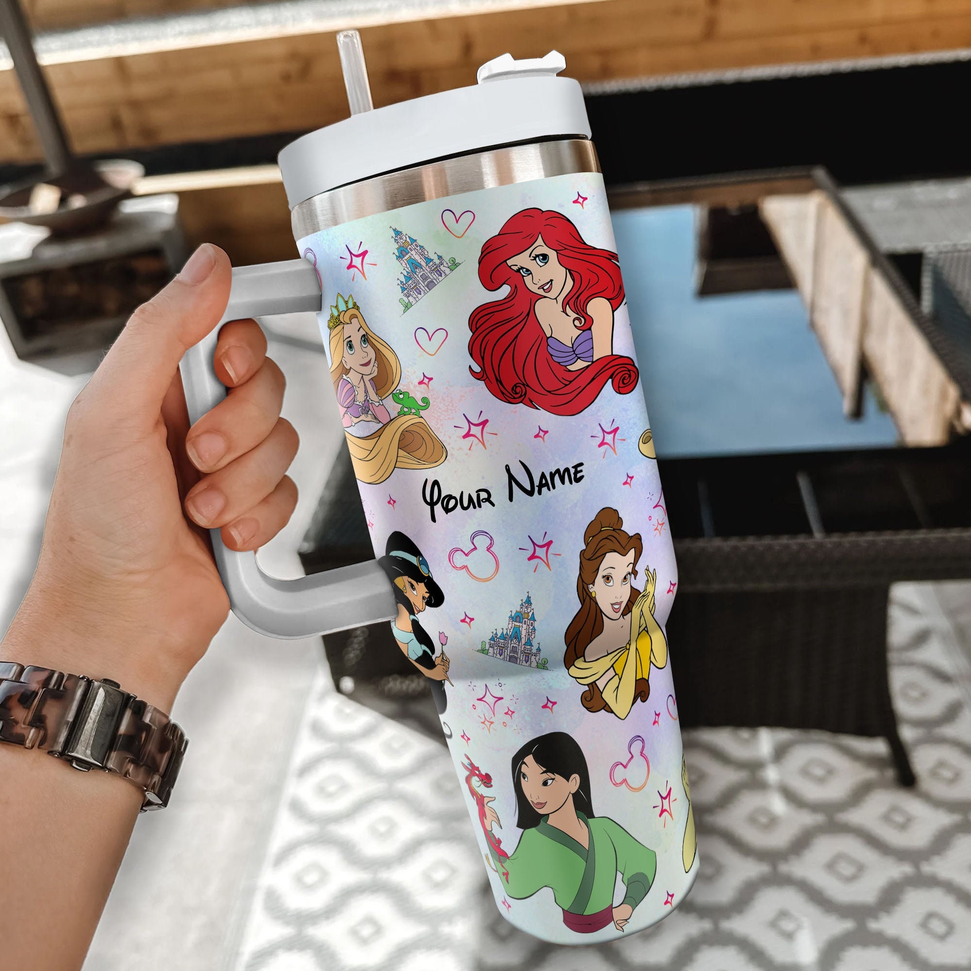 Disney Princesses Cartoon Custom Stanley Cup 40 oz 30 oz Tumbler With HandleTVC2301982 - Image 2