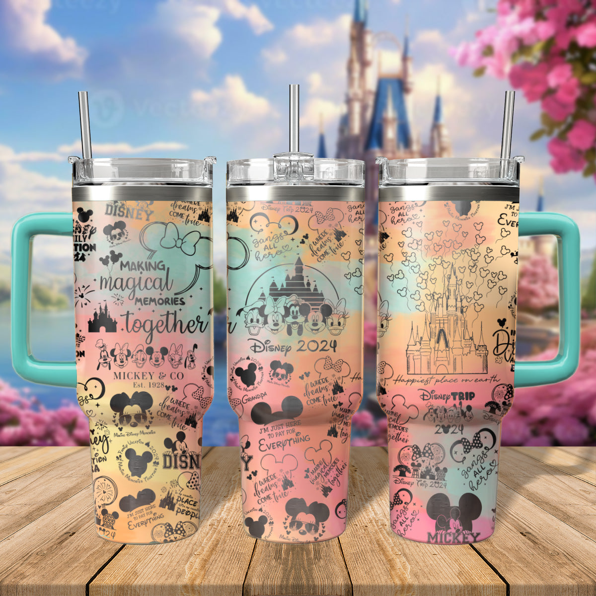 Disney Vacation Family Trip Cartoon Custom Stanley Cup 40 oz 30 oz Tumbler With HandleTVC2301806