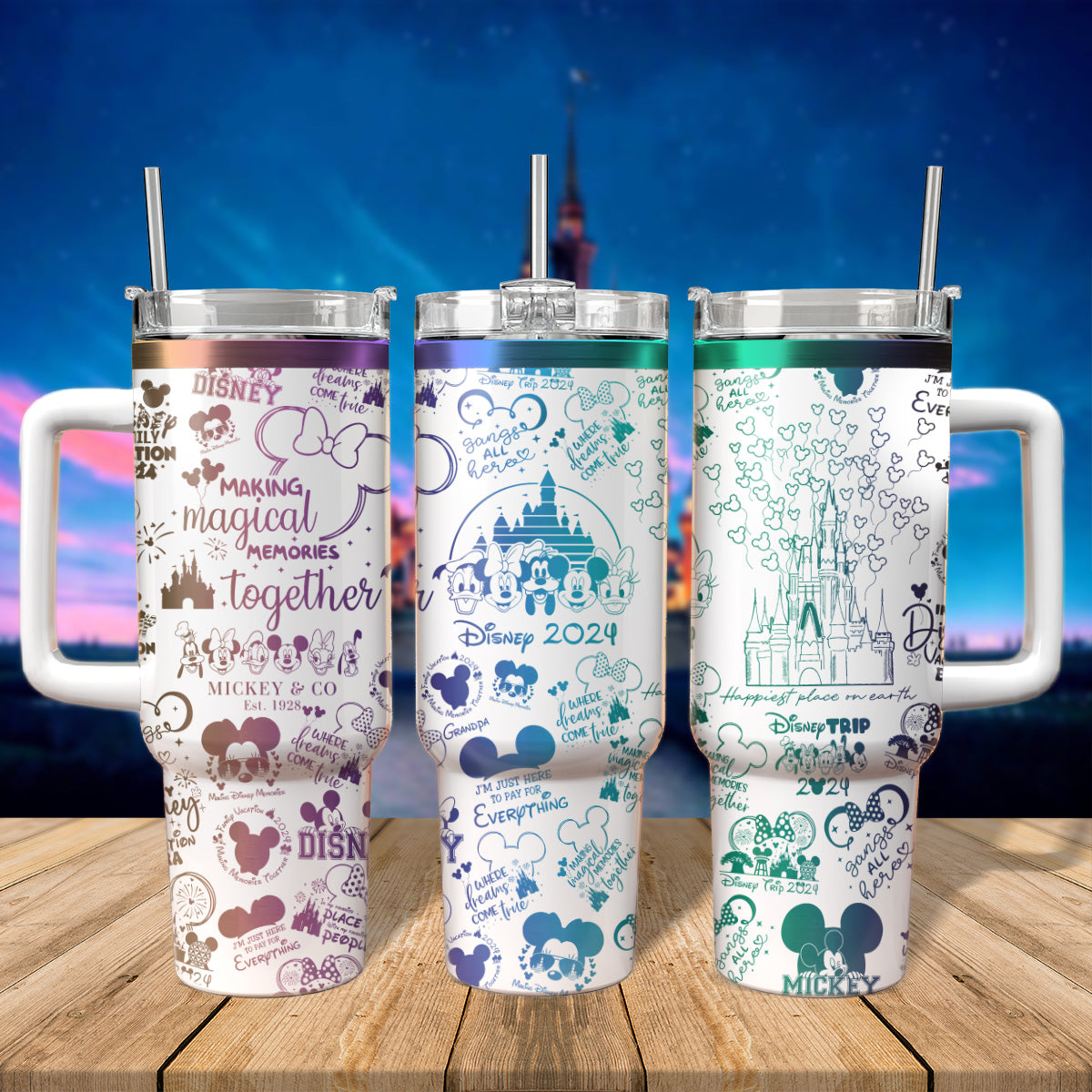 Disney Vacation Family Trip Cartoon Custom Stanley Cup 40 oz 30 oz Tumbler With HandleTVC2301806