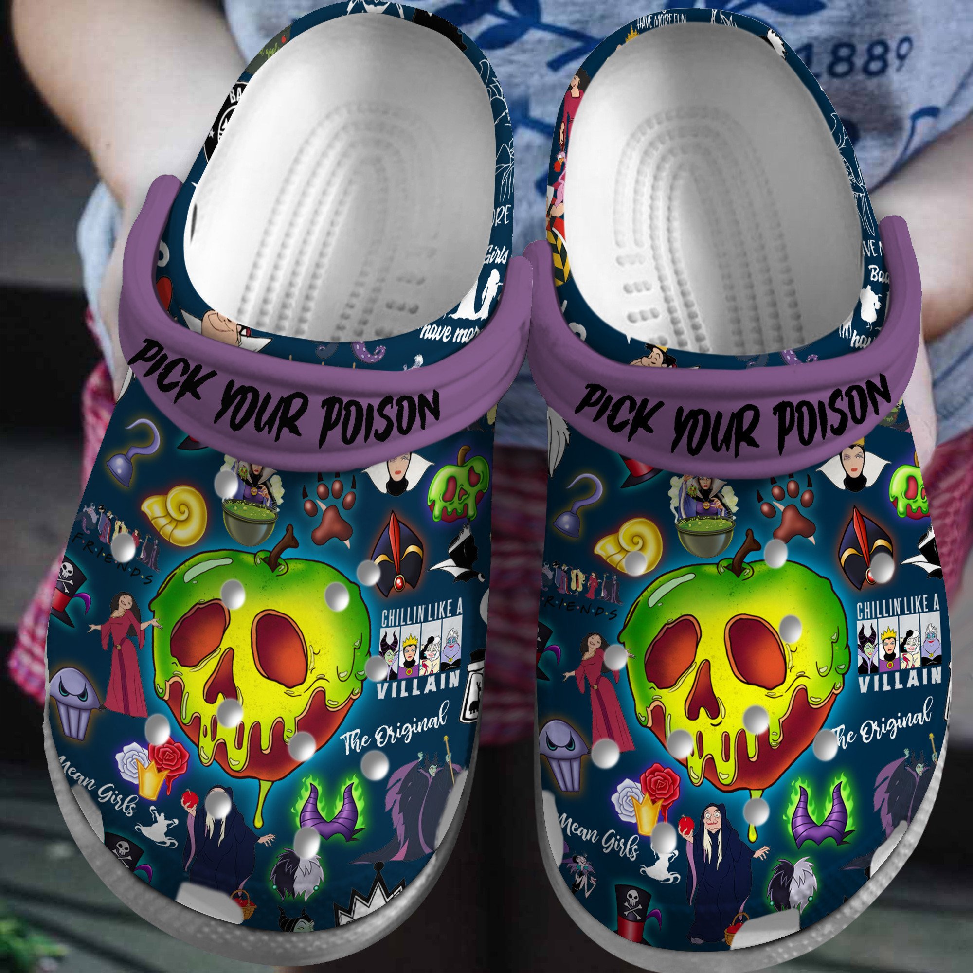 Disney Villains Cartoon Crocs Crocband Clogs Shoes Comfortable For Men Women and Kids