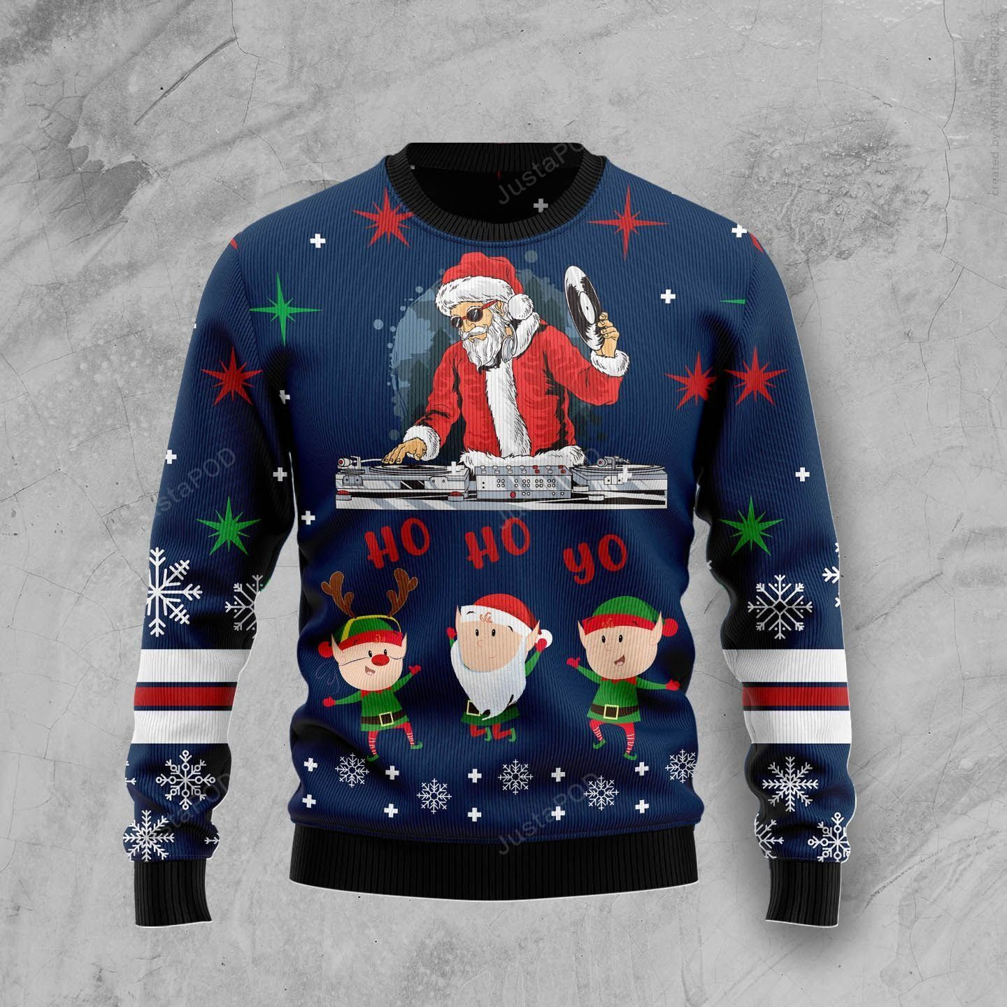 Dj Santa Party Club 9 Ugly Christmas Sweater Adult 3D Funny Matching for family