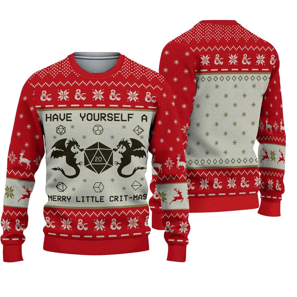 Dnd Classes Have Yourself Christmas Ugly 3D Sweater