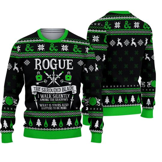 Dnd Classes Rogue 2 Ugly 3D Sweater - Image 2