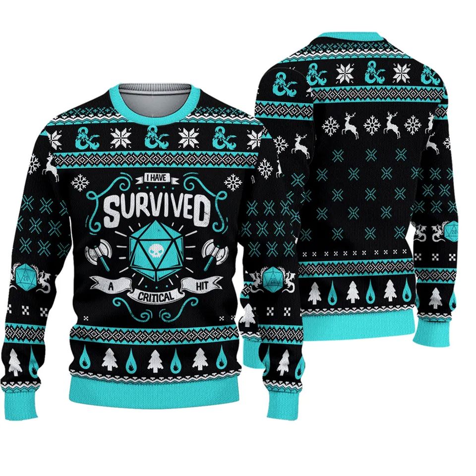 Dnd Classes Survived Ugly Sweater Christmas