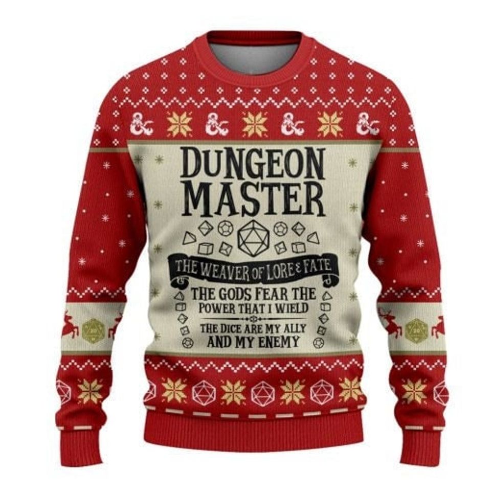 Dnd Classes Ugly Christmas 3D Sweater