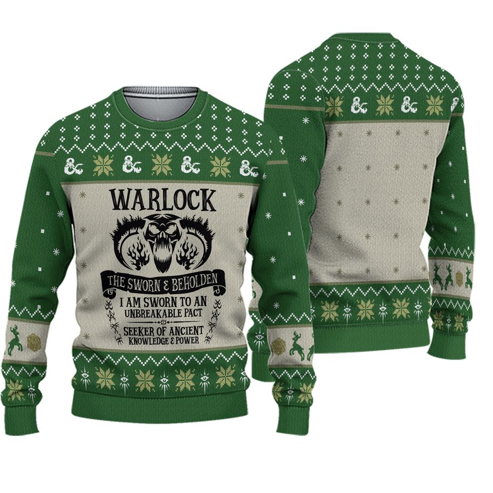 Dnd Classes Warlock Ugly 3D Sweater