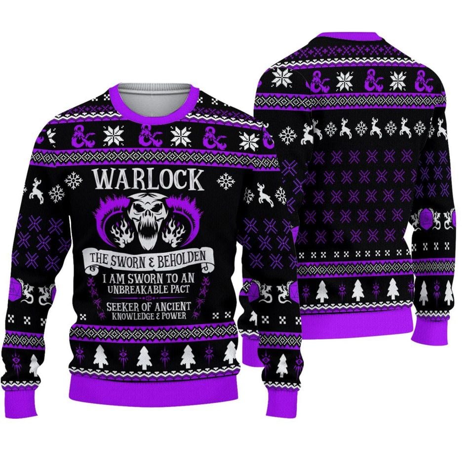 Dnd Classes Warlock Ugly Sweater Christmas