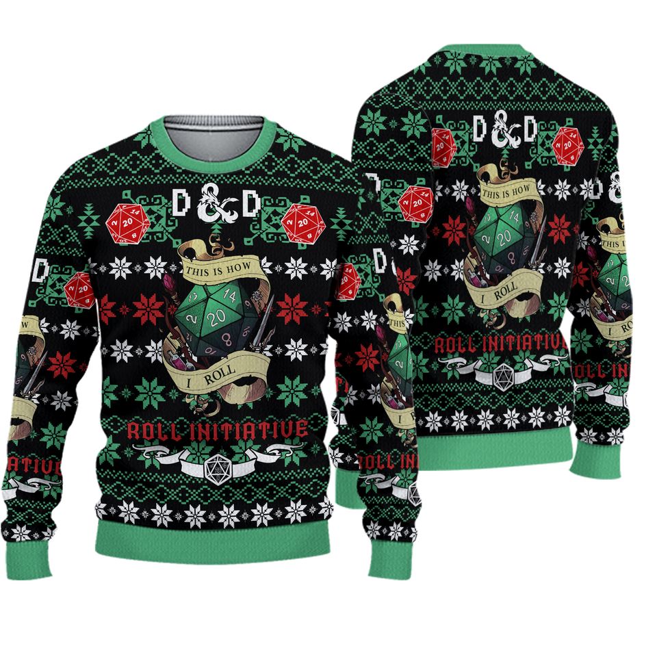 DnD Dungeons and Dragons Christmas Ugly Sweater
