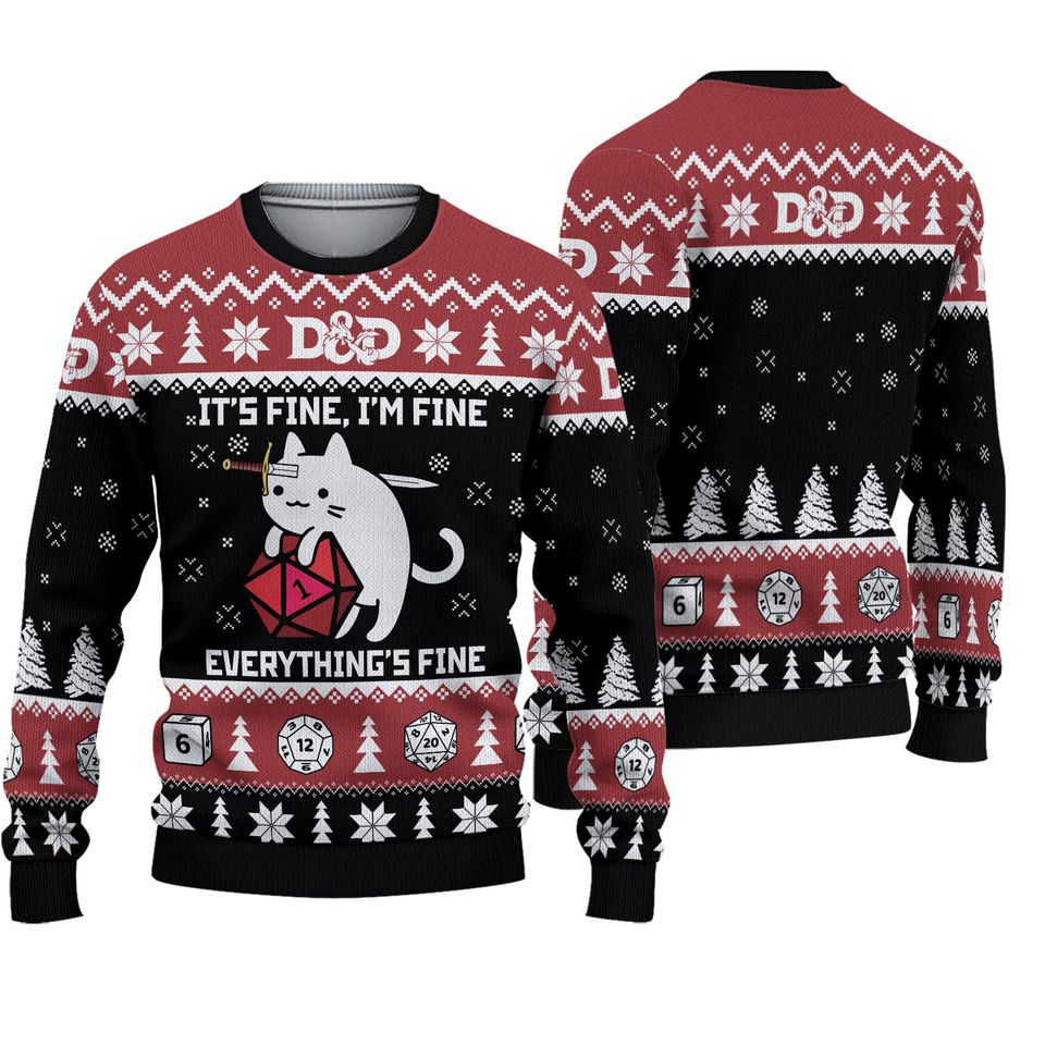 DnD Dungeons and Dragons Christmas Ugly Sweater