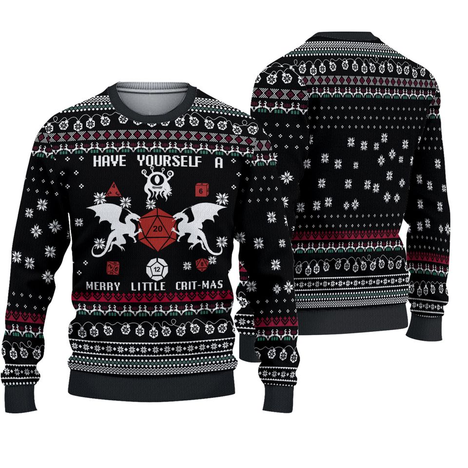 DnD Dungeons and Dragons Christmas Ugly Sweater