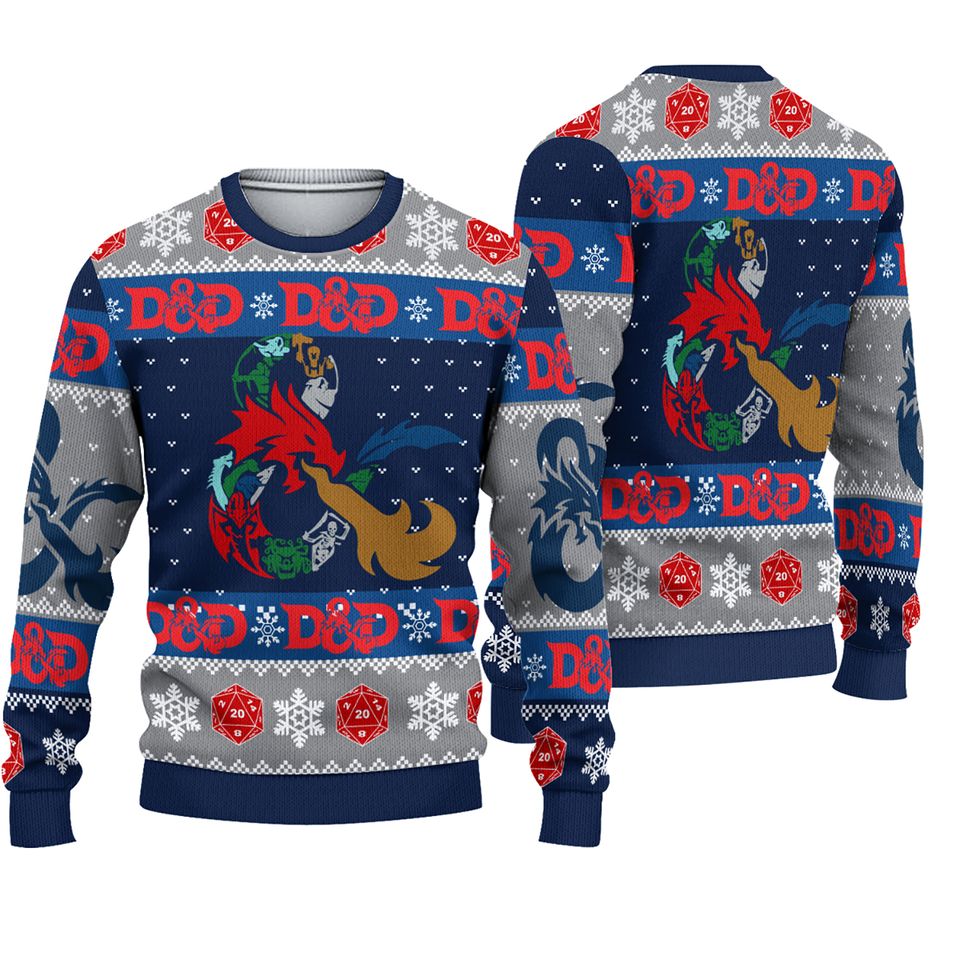 DnD Dungeons and Dragons Christmas Ugly Sweater