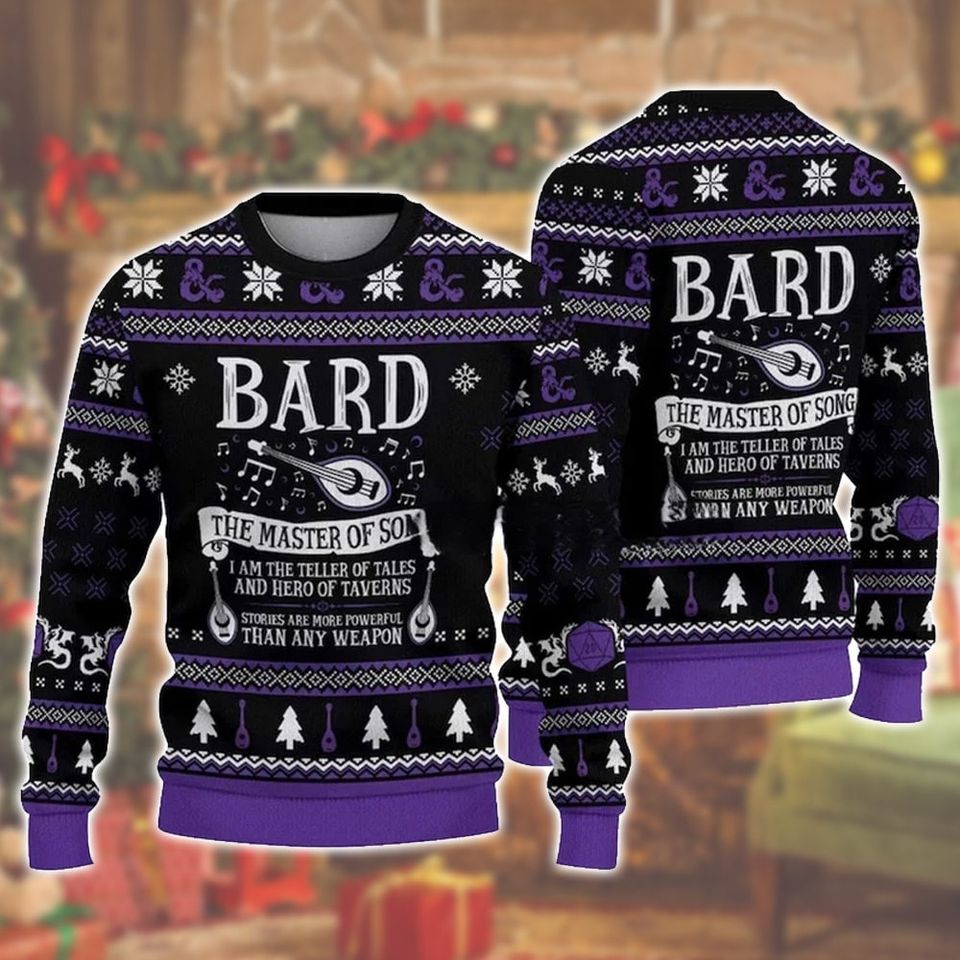 DnD Game Ugly Sweater Sweater, The Master Of Song Ugly Sweater
