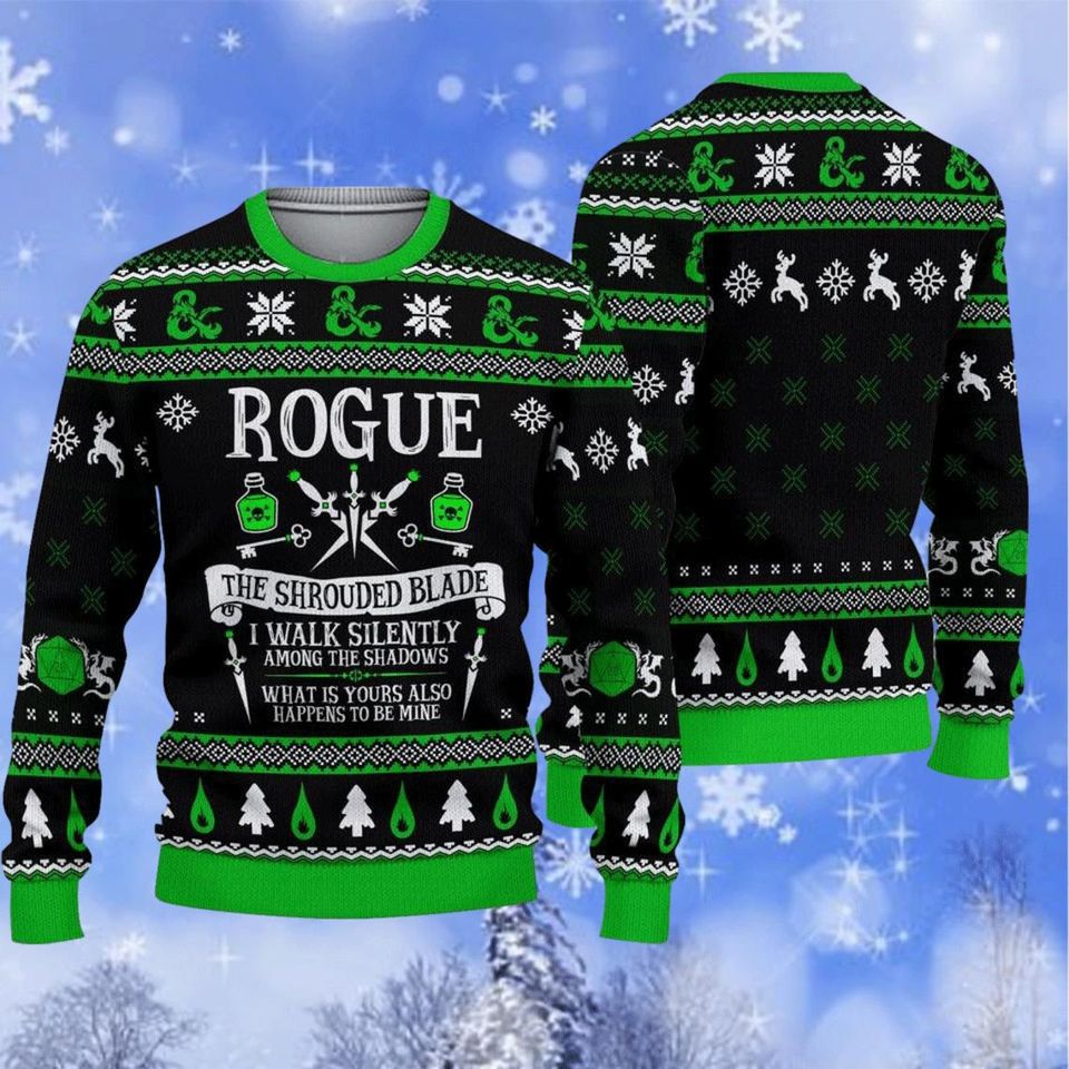 Dnd Ugy Sweater, I Walk Silently Quotes Sweater, Famous Game Ugly Christmas Sweater