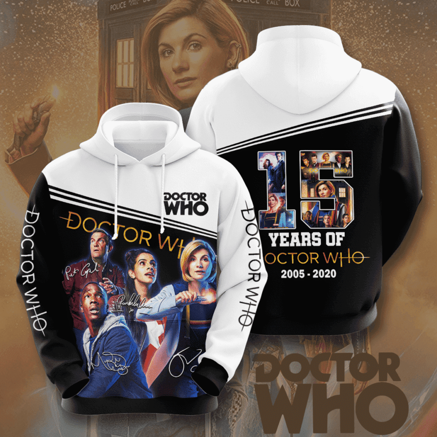 Doctor Who Movie Character Anniversary 15 Years 3D All Over Print Hoodie, Zip Hoodie