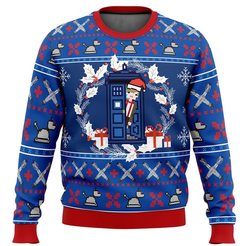Doctor Who Tardis Ugly Christmas Sweater, Doctor Who Fans Ugly Sweater