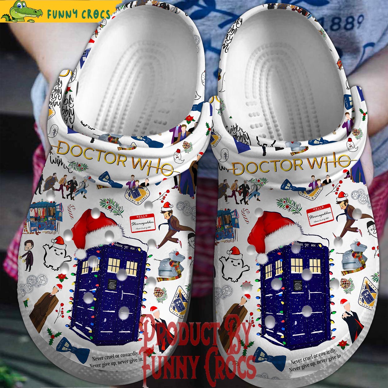 Doctor Who TV Series Christmas Crocs Crocband Clogs Shoes Comfortable For Men Women and Kids