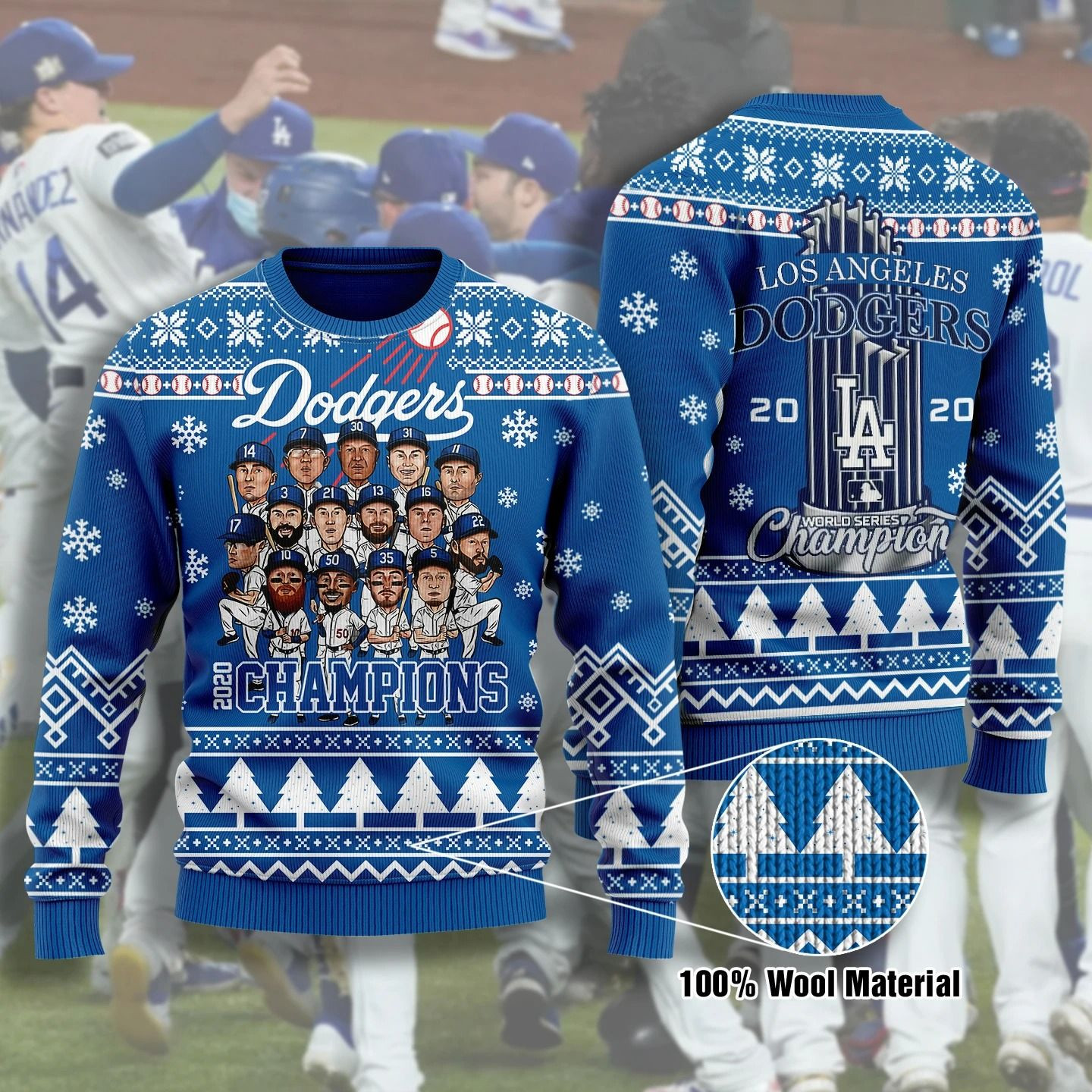 Dodgers La Ugly Christmas Sweater Adult 3D Funny Matching for family