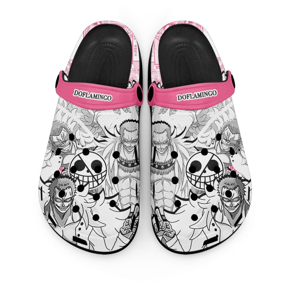 Doflamingo One Piece Anime Crocs Crocband Clogs Shoes Comfortable For Men Women and Kids