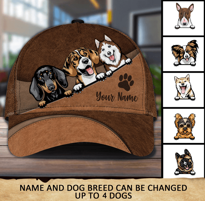 Dog All Brown Layers Personalized Cap, Personalized Gift for Dog Lovers, Dog Dad, Dog Mom Trucker Hats Custom Hats Gifts For Men & Women